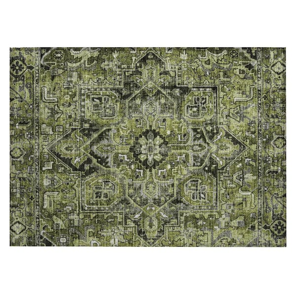 Addison Rugs Chantille ACN570 Olive 1 ft. 8 in. x 2 ft. 6 in. Machine Washable Indoor/Outdoor Geometric Area Rug