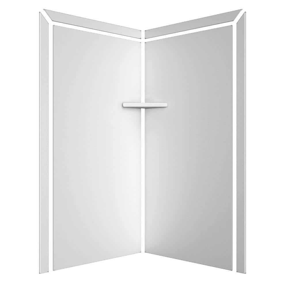 Splendor White 40" x 40" x 80" Corner Shower Kit