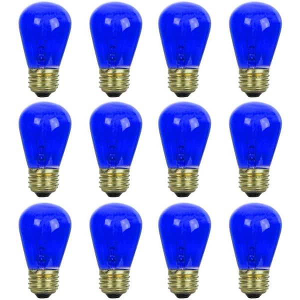 Sunlite 11-Watt S14 Incandescent E26 Light Bulb for String Lights in Blue (12-Pack)