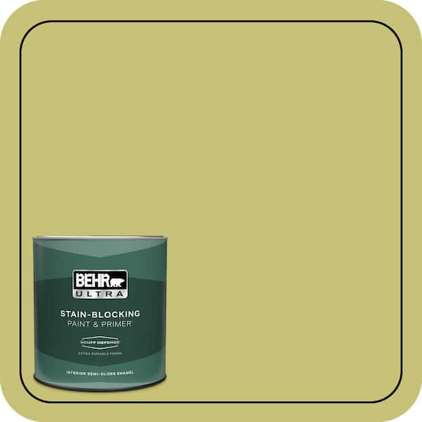 BEHR ULTRA 1 qt. #PPU9-07 Fresh Sprout Extra Durable Semi-Gloss Enamel Interior Paint & Primer