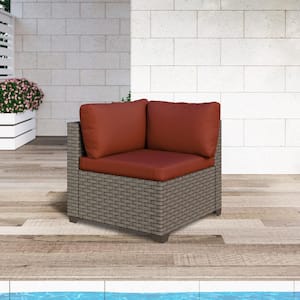 Keys Metal Outdoor Sectional with Crimson Cushions