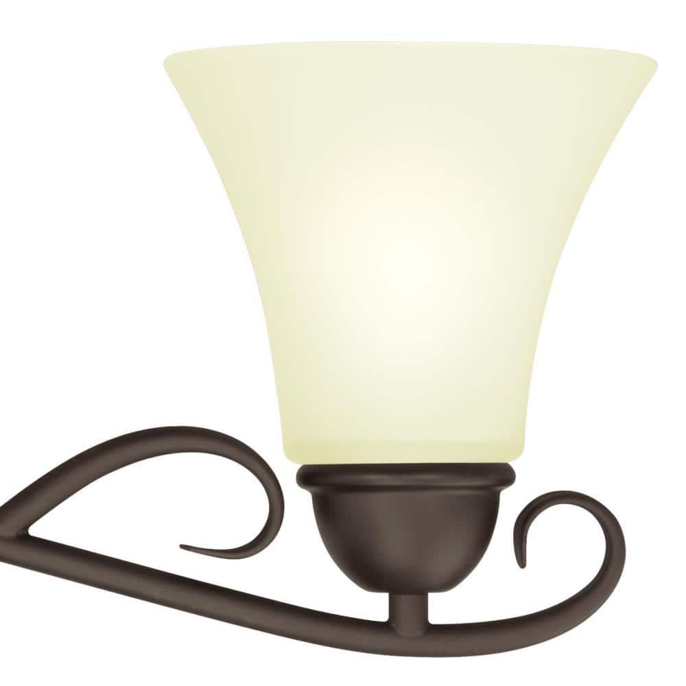 Elegant Bronze Vanity Wall Fixture with Frosted Glass Shades