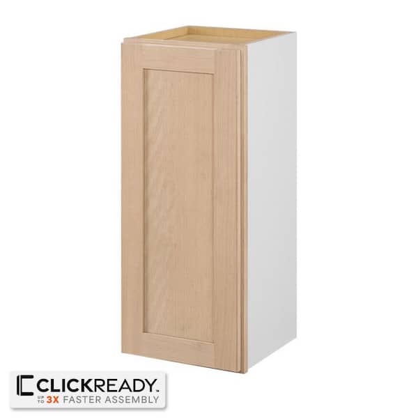 12 in. W x 12 in. D x 30 in. H Ready to Assemble Wall Kitchen Cabinet in Unfinished with CLICKREADY Technology