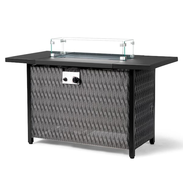 Karl home 43 in. W x 22.2 in. D Propane Outdoor Fire Pit Table with Cover