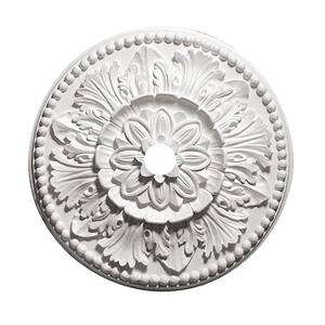 24 in. Grecian Leaves White Primed Polyurethane Ceiling Medallion
