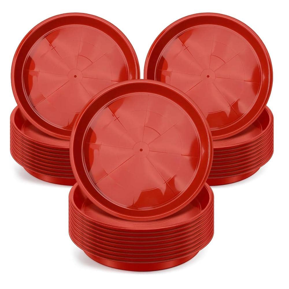 "30 Pack 10"" Red Heavy-Duty Plastic Plant Saucer - Indoor/Outdoor Drainage Tray" price history on PriceWatchPro