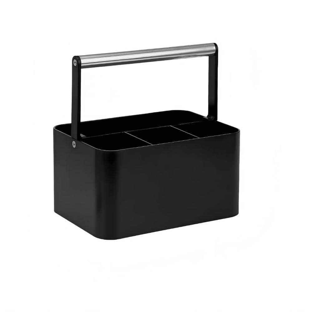 Plastic Bathroom Caddy Organizer and Adjustable Dividers in Black and Silver Handle price history on PriceWatchPro