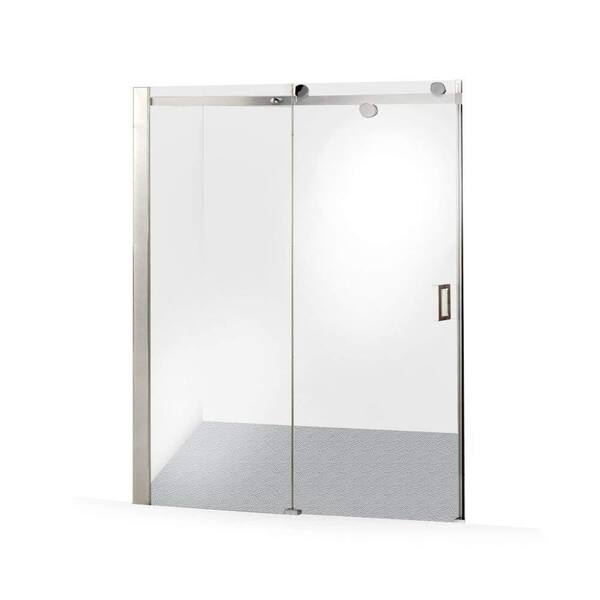 ALEKO 48 in. x 72 in. Semi-Frameless Sliding Shower Door in Stainless Steel