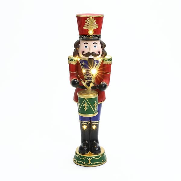 LuxenHome 36.22 in. H Christmas Nutcracker Drummer Soldier with Lights
