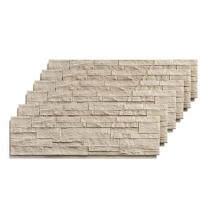 1.2 in. x 3.8 ft. x 1 ft. Faux Stone Rhine Yellow Rust PU Decorative Wall Paneling 6-Pack