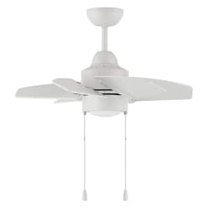 Propel II 24 in. Integrated LED Indoor / Outdoor Dual Mount 3-Speed White Finish Ceiling Fan with Light Kit