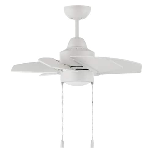 Propel II 24 in. Integrated LED Indoor / Outdoor Dual Mount 3-Speed White Finish Ceiling Fan with Light Kit Lighting