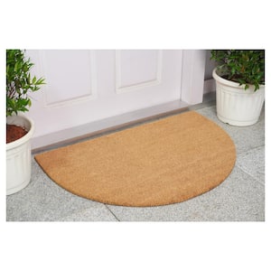 Half Circle Natural Coir with Vinyl Backing Doormat 24 in. x 36 in.