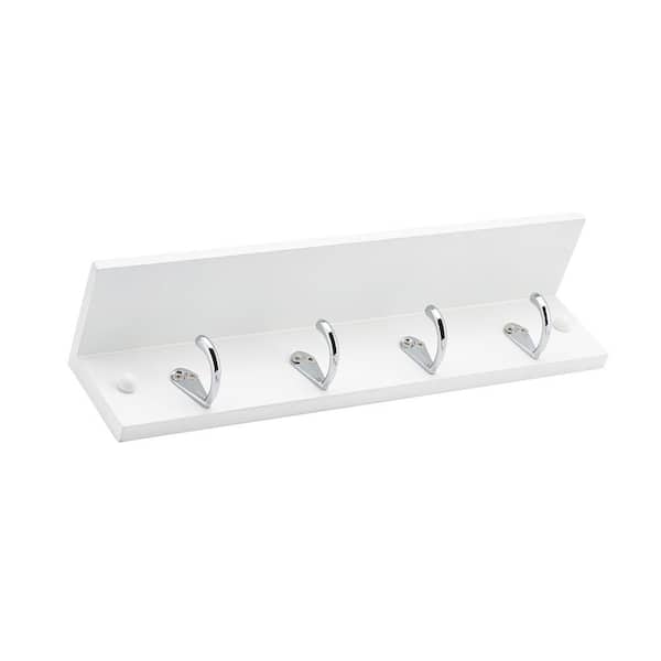 Nystrom 14 in. (356 mm) White and Chrome Utility Hook Rack with Shelf