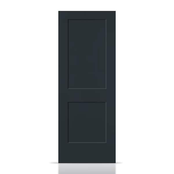 CALHOME 36 in. x 80 in. Charcoal Gray Painted MDF Solid Core 2 Panel Shaker Interior Slab Door