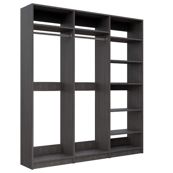 Alto Laundry Room 58.5 in. W Grey 2 Tall Hang and-Shelf Tower 13-Shelf Wood Closet System