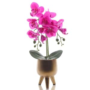 21.1 in. Artificial Purple Orchid Plant for Decoration in Vase