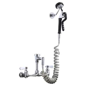 8 in. Double Handle Wall Mounted Pet Grooming Faucet in Chrome