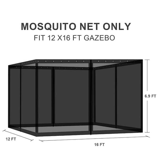 Aoodor 12 ft. x 16 ft. Universal Replacement Mosquito Netting for