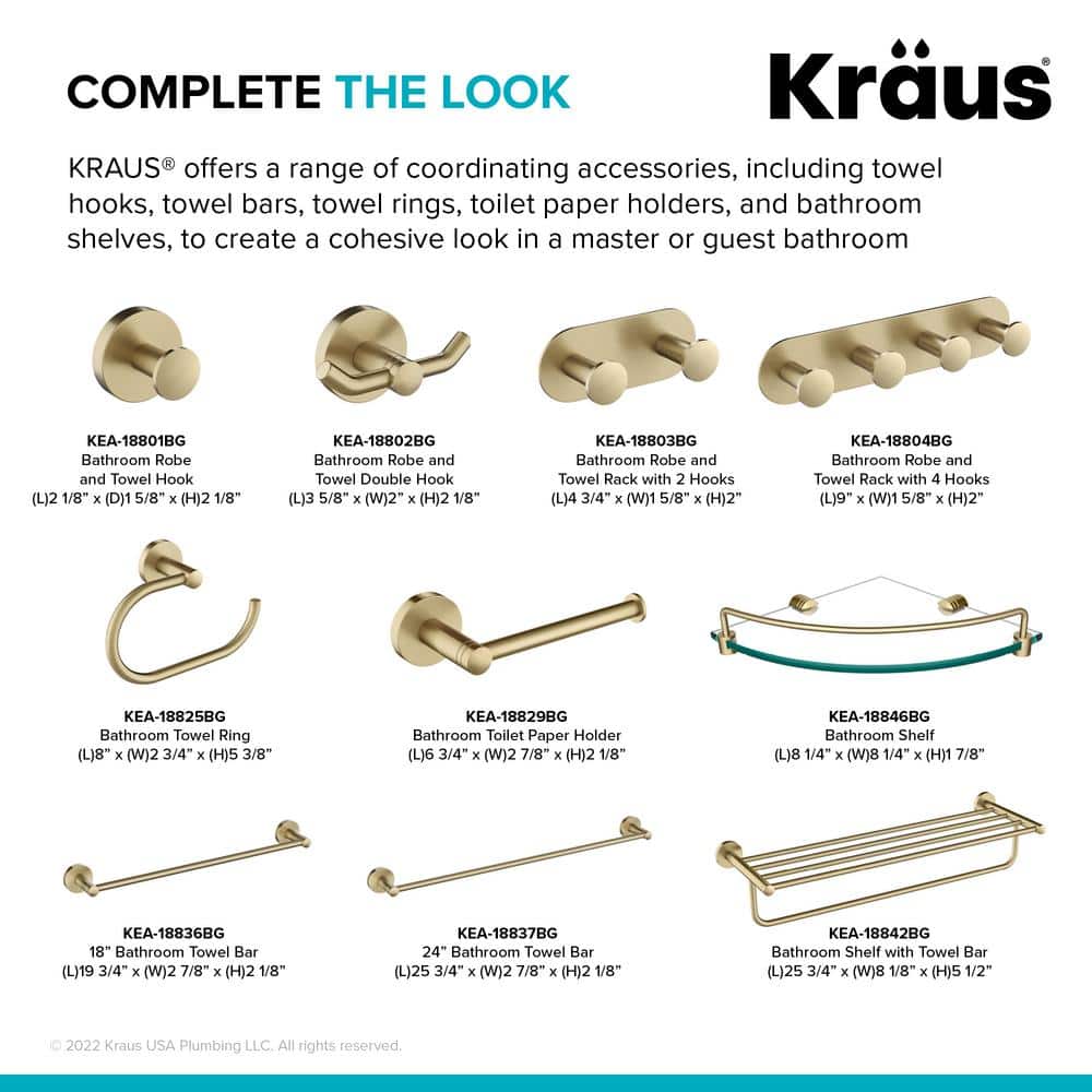 Elie Brushed Gold Wall Mounted Towel Hook