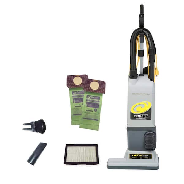 ProTeam ProForce 1500XP Commercial Upright Vacuum Cleaner with ProLevel Filtration, On-Board Tools for Carpets and Hard Floors