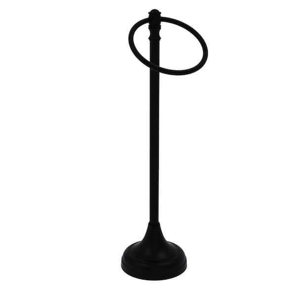 Allied Brass Southbeach Matte Black Freestanding Towel Rack 5-in x 12-in x  9-in in the Towel Racks department at