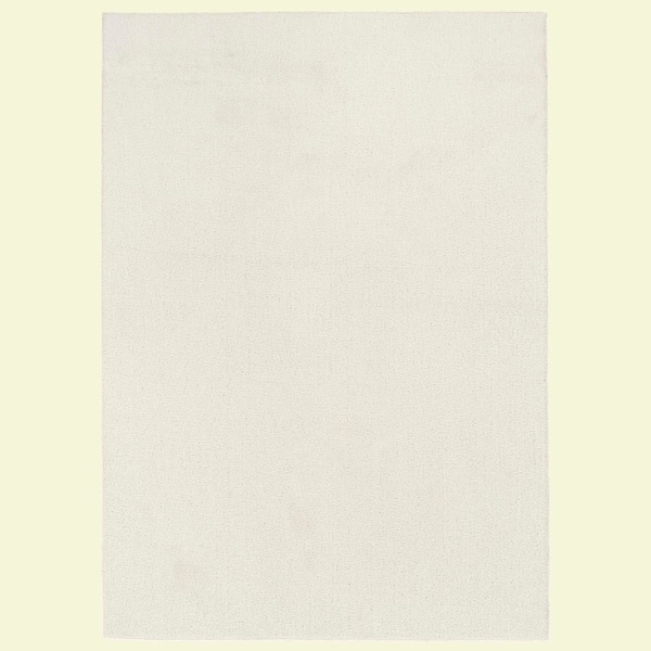 Clayton Plush 5 ft. x 7 ft. White Nylon Plush Utility Area Rug