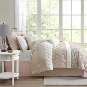 Josefina 8-Piece Blush Polyester King Comforter Set