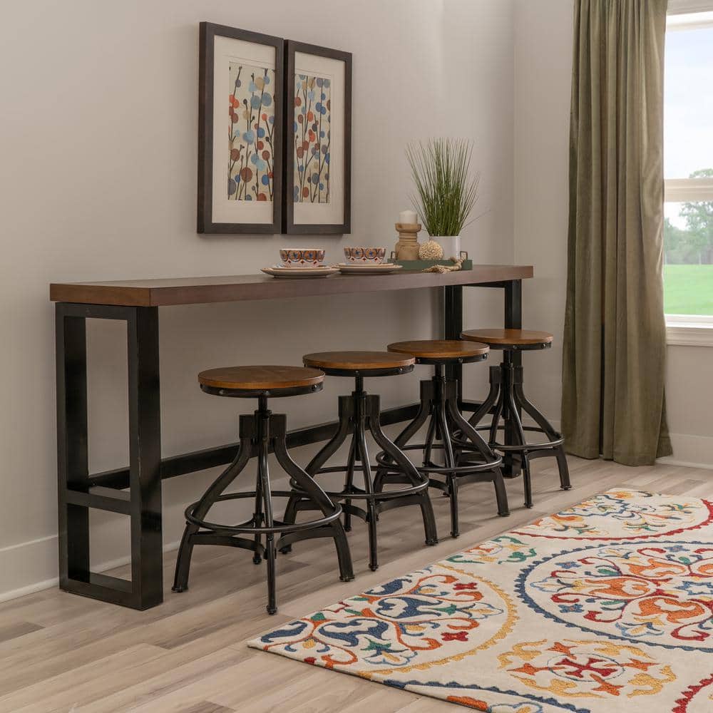 Linon Home Decor Harlan 5-Piece Rectangle Brown Wood Top