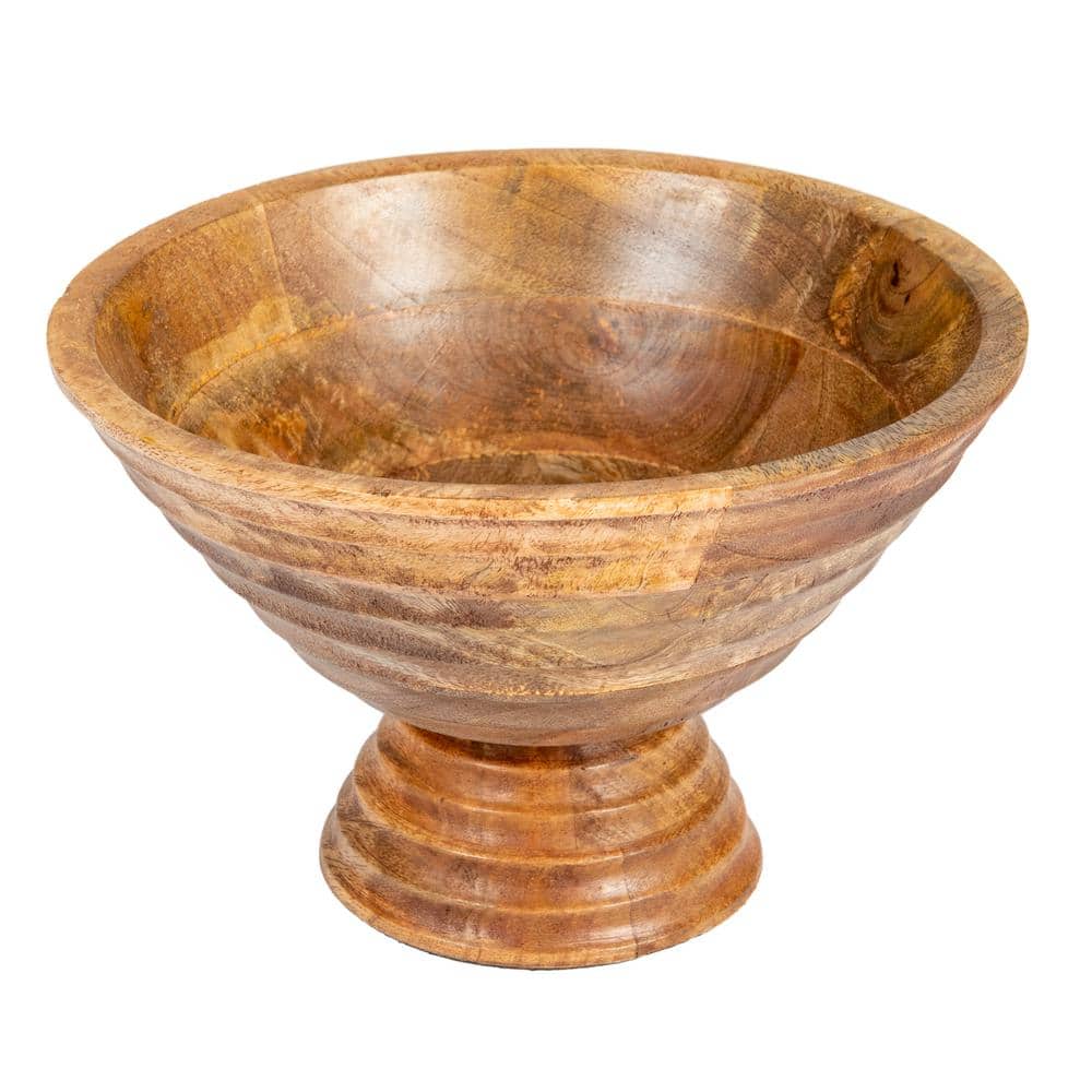 Storied Home 35 fl. oz. 9.75 in. Light Brown Mango Wood Serving Bowls
