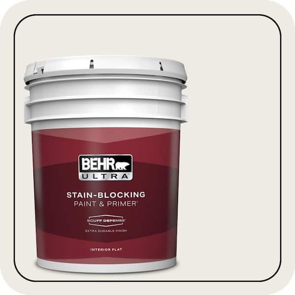 BEHR ULTRA 5 gal. #PPU7-12 Silky White Extra-Durable Flat Interior Paint & Primer
