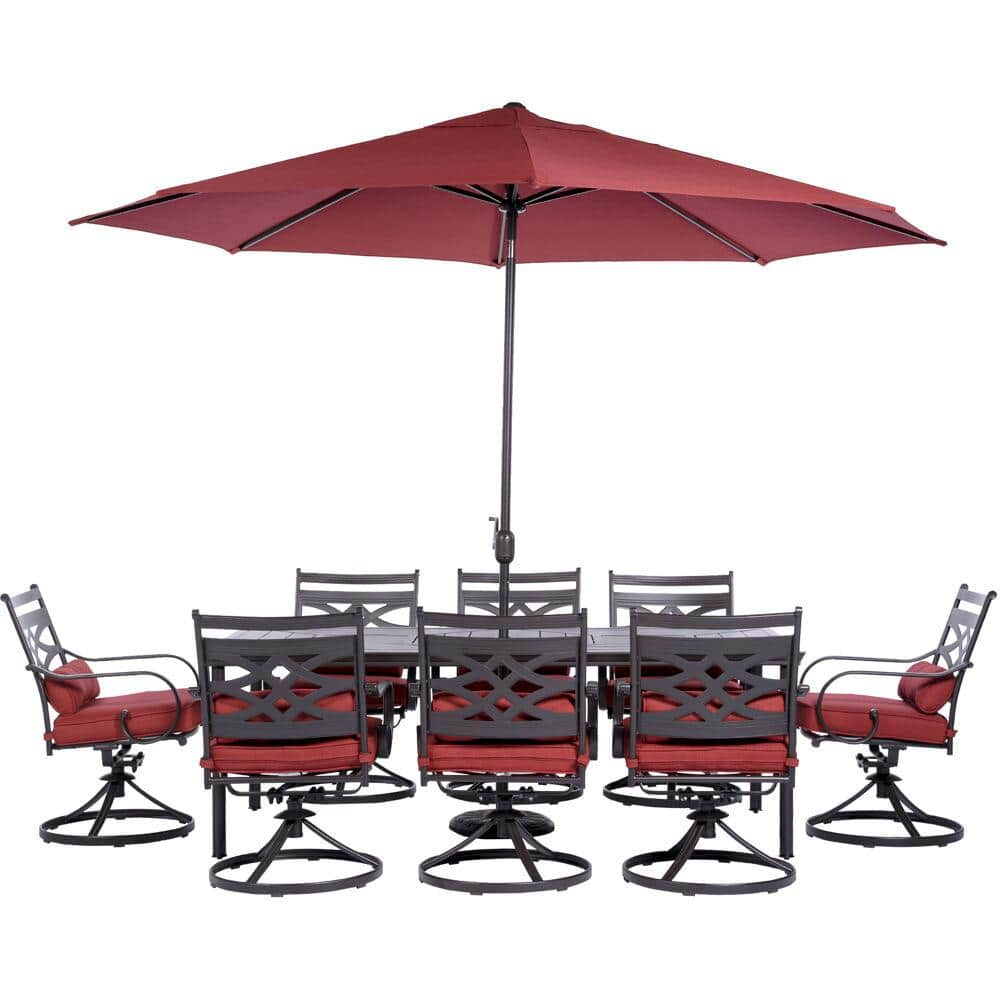 miami red 8 piece patio set