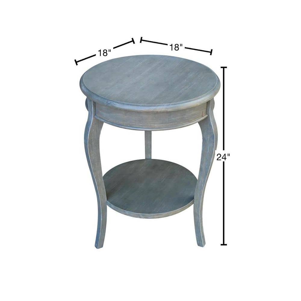 Cambria Heather Gray Round Solid Parawood End Table