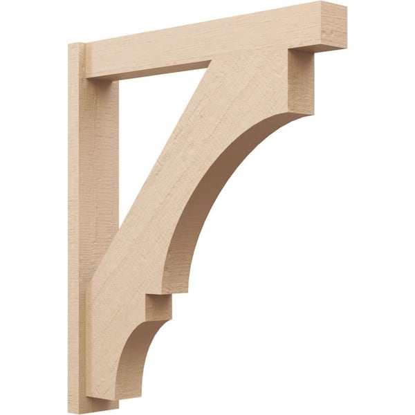 Ekena Millwork 6 in. x 42 in. x 36 in. Balboa Block Rough Cedar Woodgrain Timberthane Polyurethane Outlooker, Primed Tan