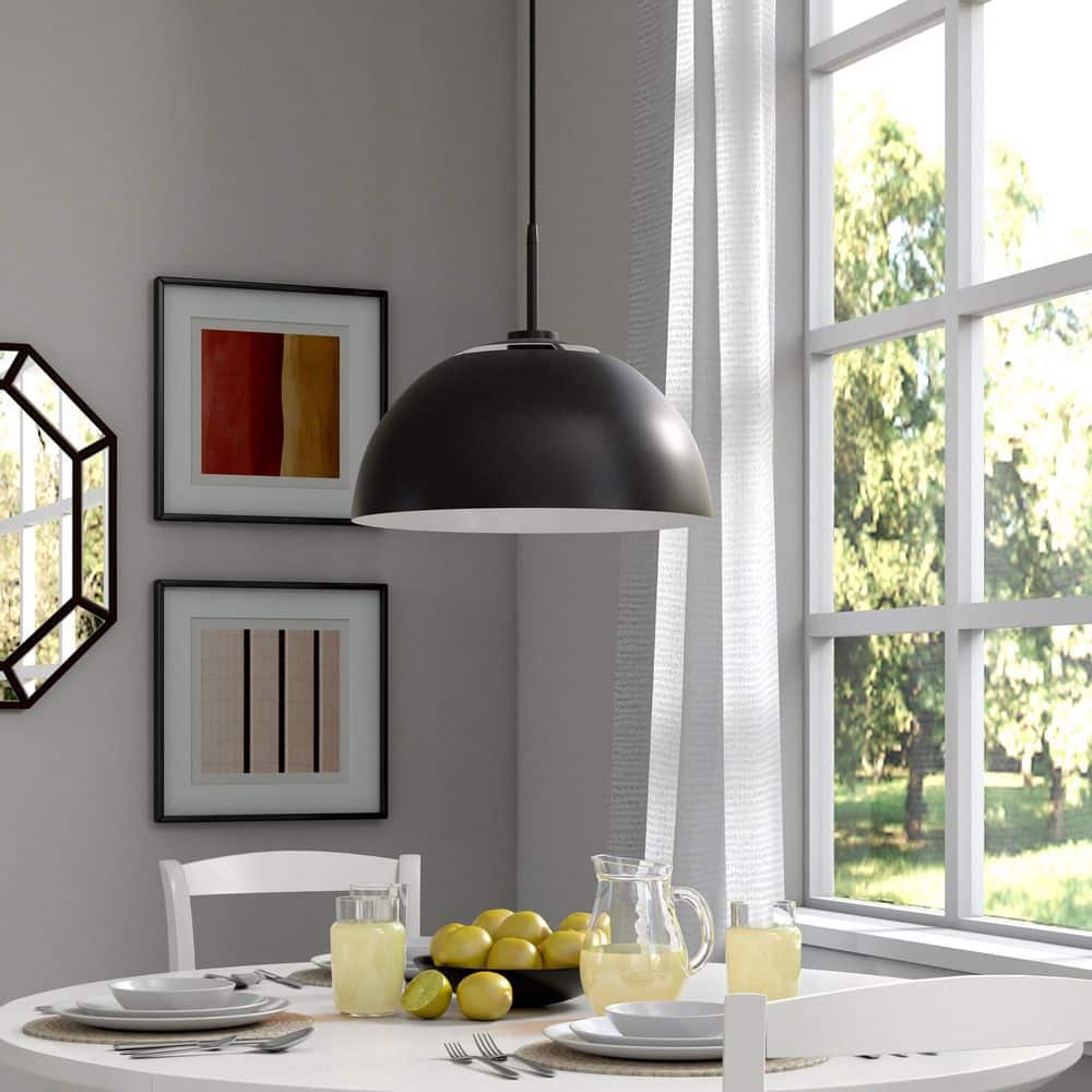Jordyn Matte Black 16" Modern Mid-Century Pendant Light