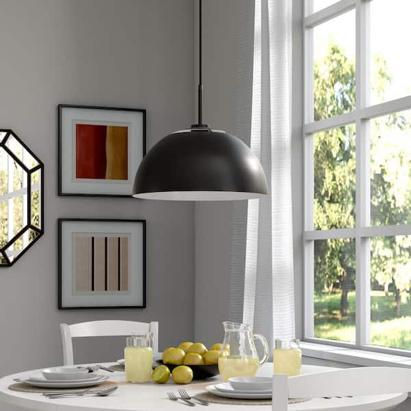 Kitchen Island Farmhouse Hanging Light Fixture, Medium Black Bowl Pendant Light  Lamp, Dome Pendant Light, Brentwood 