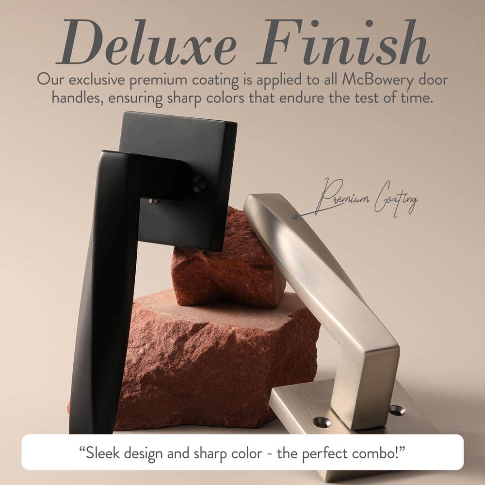 Satin Nickel Square Backplate Modern Interior Door Lever