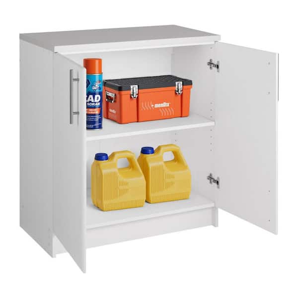 Elite White 32 in. Storage Cabinet, Bathroom Cabinet, Pantry Cabinet with 1-Adjustable Shelf and Panel Doors