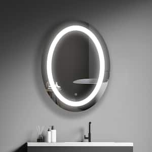 24 in. W x 32 in. H Oval Frameless Wall Mount Bathroom Vanity Mirror Anti-Fog Dimmable LED Makeup Mirror with Light