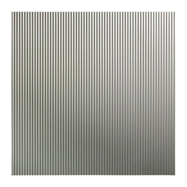 Fasade Rib 2 ft. x 2 ft. Vinyl Lay-In Ceiling Tile in Argent Silver