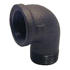 3/8 in. Black Malleable Iron 90 Degree FPT x MPT Street Elbow Fitting