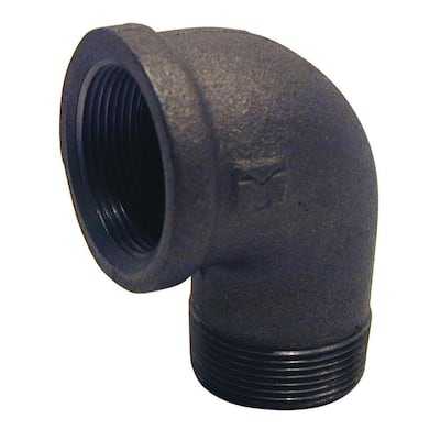 3/4 in. Black Malleable Iron 90 - Degree FPT x MPT Street Elbow