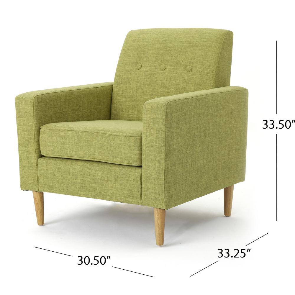 Muted Green Mid Century Modern Fabric Club Chair