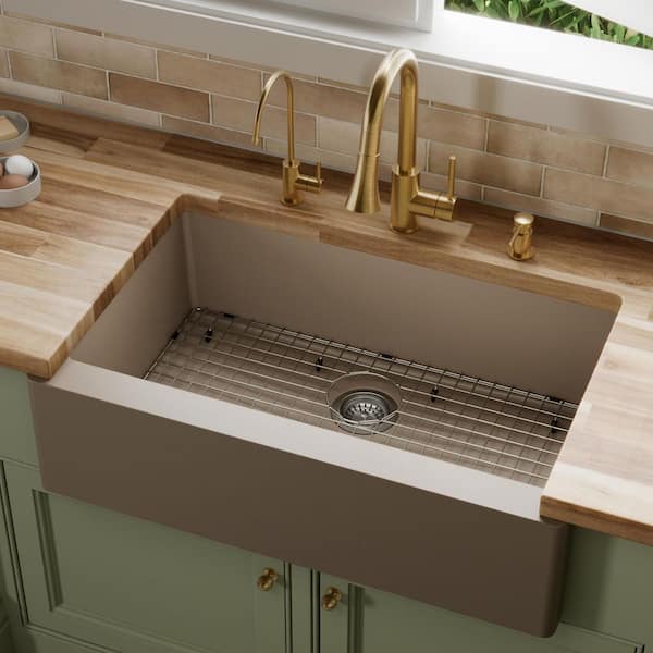 Karran QA-740 Quartz/Granite 34 in. Single Bowl Farmhouse/Apron