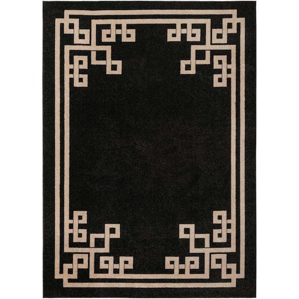 Unique Loom Athens Geometric Black 7' 0 x 10' 0 Area Rug