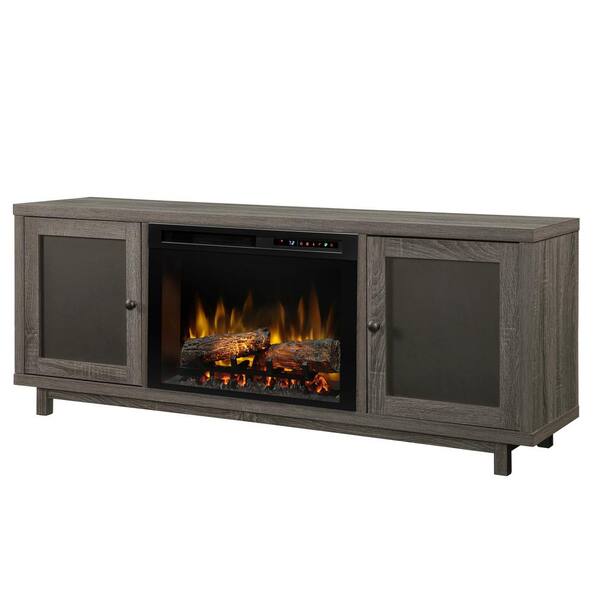 Dimplex Jesse 65 in. Media Console in Iron Mountain Grey with 26 in.  Electric Fireplace with Logs GDS26L8-1908IM - The Home Depot