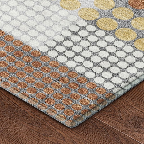 Mayfield Premium Machine Washable Abstract AMF2445 Paprika 10 ft. x 14 ft. Area Rug