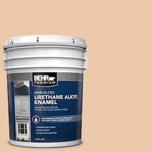 5 gal. #S250-2 Almond Biscuit Urethane Alkyd Semi-Gloss Enamel Interior/Exterior Paint