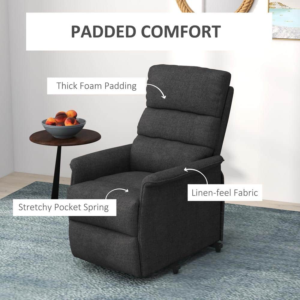 Black Metal Electric Lift Recliner with Remote Control