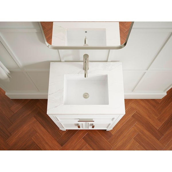 KOHLER Southerk 22.87in. Single Sink Freestanding White Bath Vanity with White Quartz Top Assembled